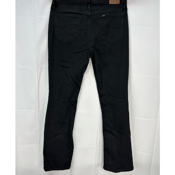 LEE WOMENS  REGULAR FIT BOOT CUT MID RISE JEAN SIZE 14M COLOR BLACK COTTON BLEND - Picture 8 of 9